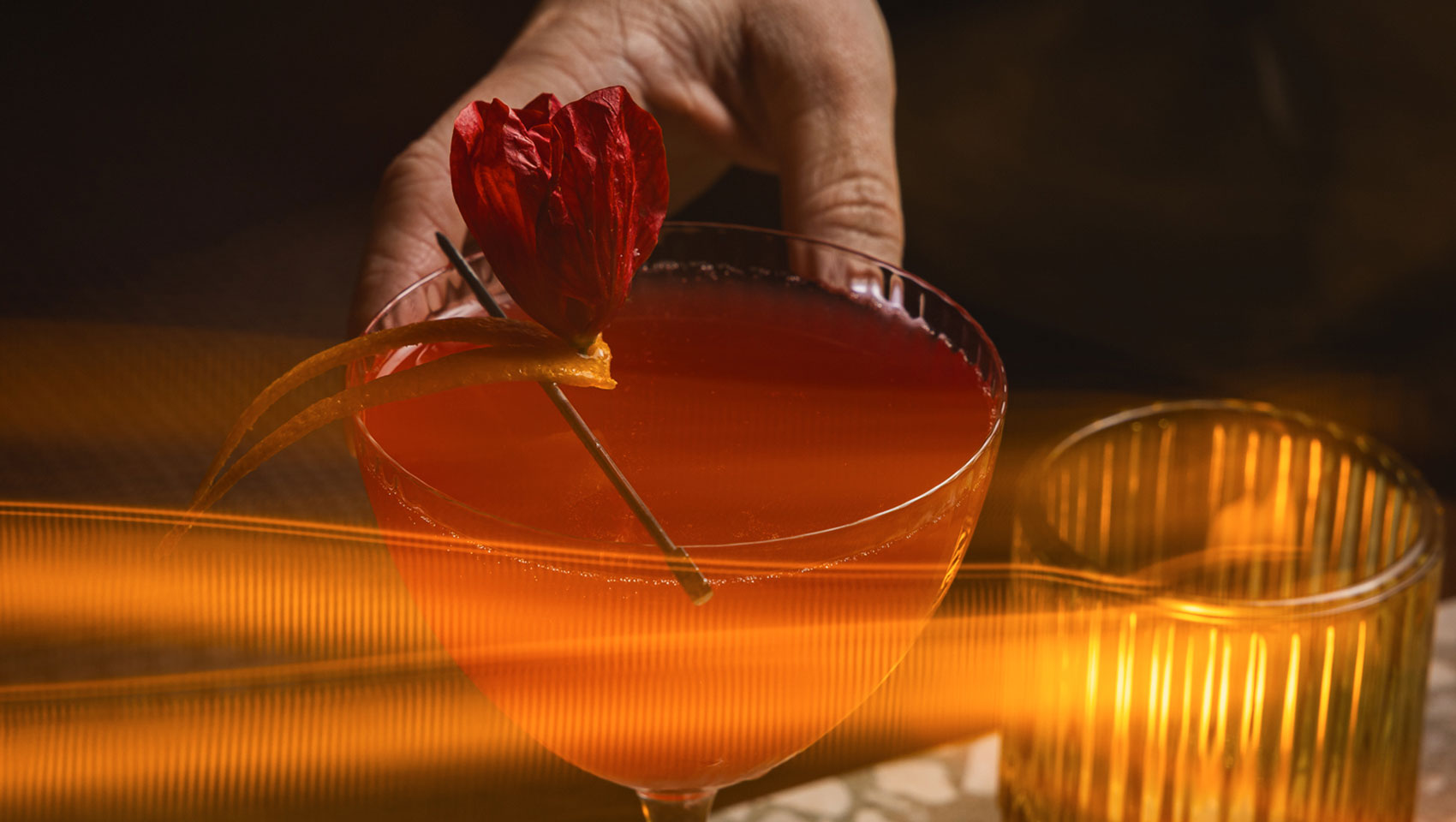 Cocktail with flower